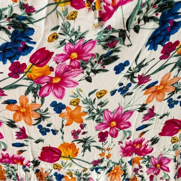 ROBERT LOUIS WHITE FLORAL TIERED MAXI SKIRT - Picture 6 of 8